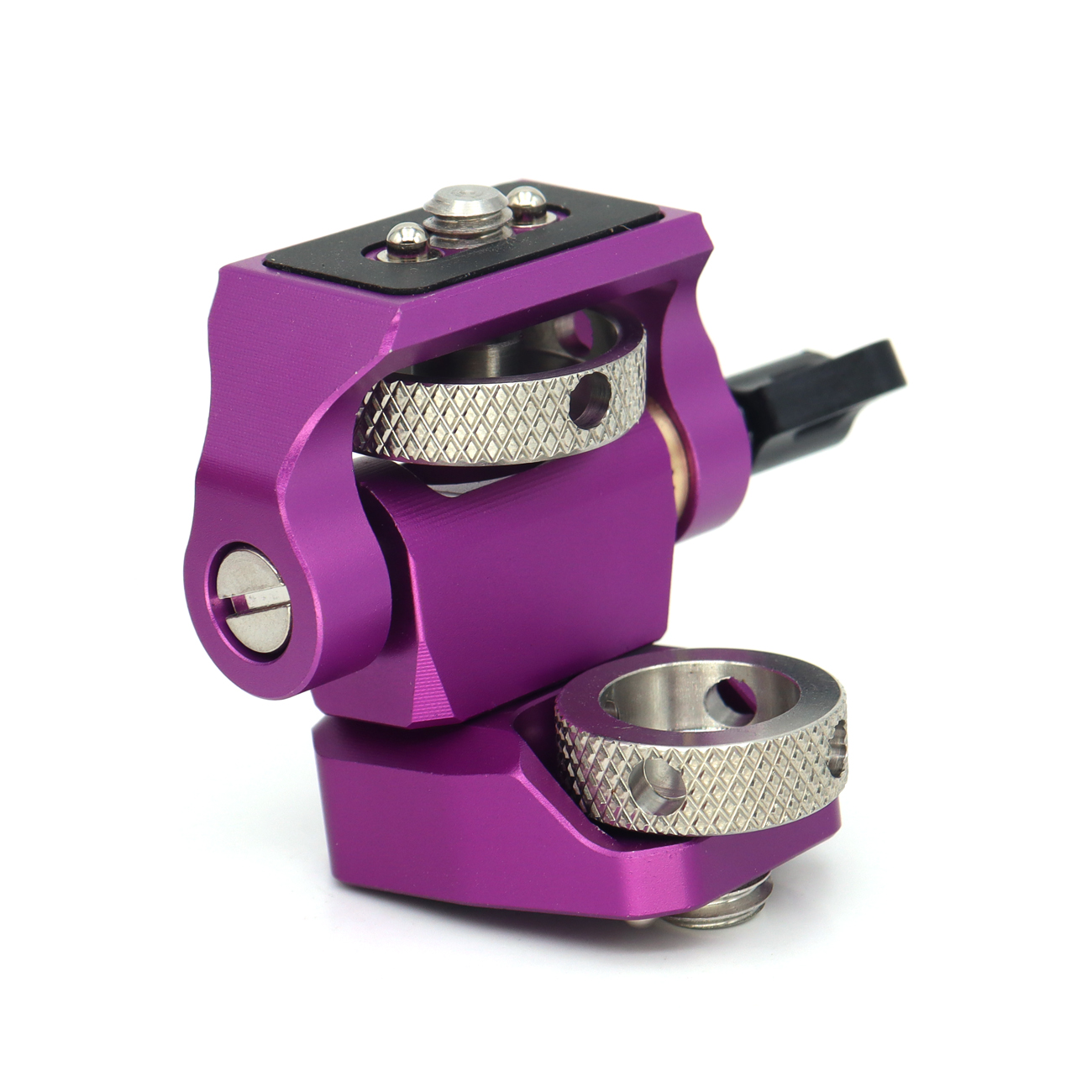 NATO Clamp/Cold Shoe/3/8/1/4 Screw DSLR Monitor Mount for ARRI Mount, 180° Tilt and 360° Swivel