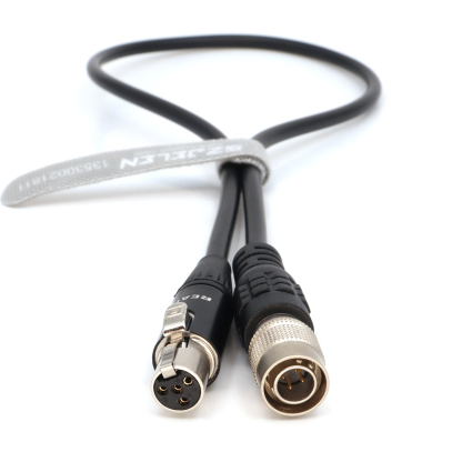 Power Cable Hirose 4Pin to Mini XLR 4Pin Female for Tvlogic 058/056/055 Monitor