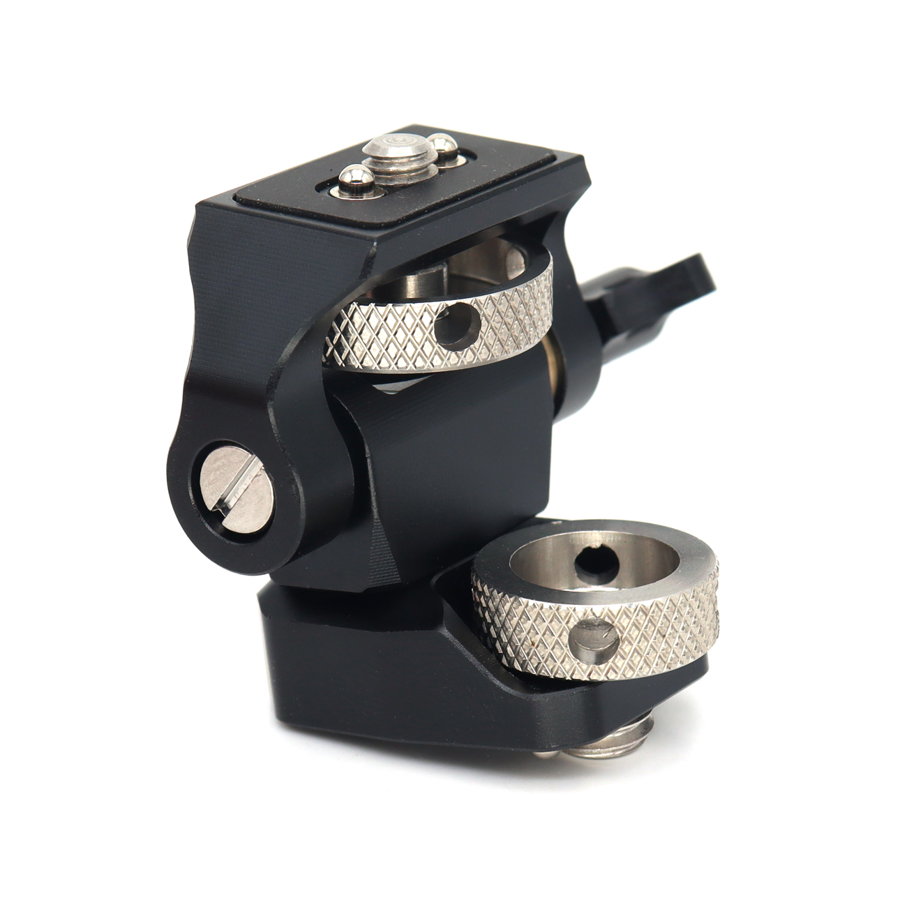 NATO Clamp/Cold Shoe/3/8/1/4 Screw DSLR Monitor Mount for ARRI Mount, 180° Tilt and 360° Swivel