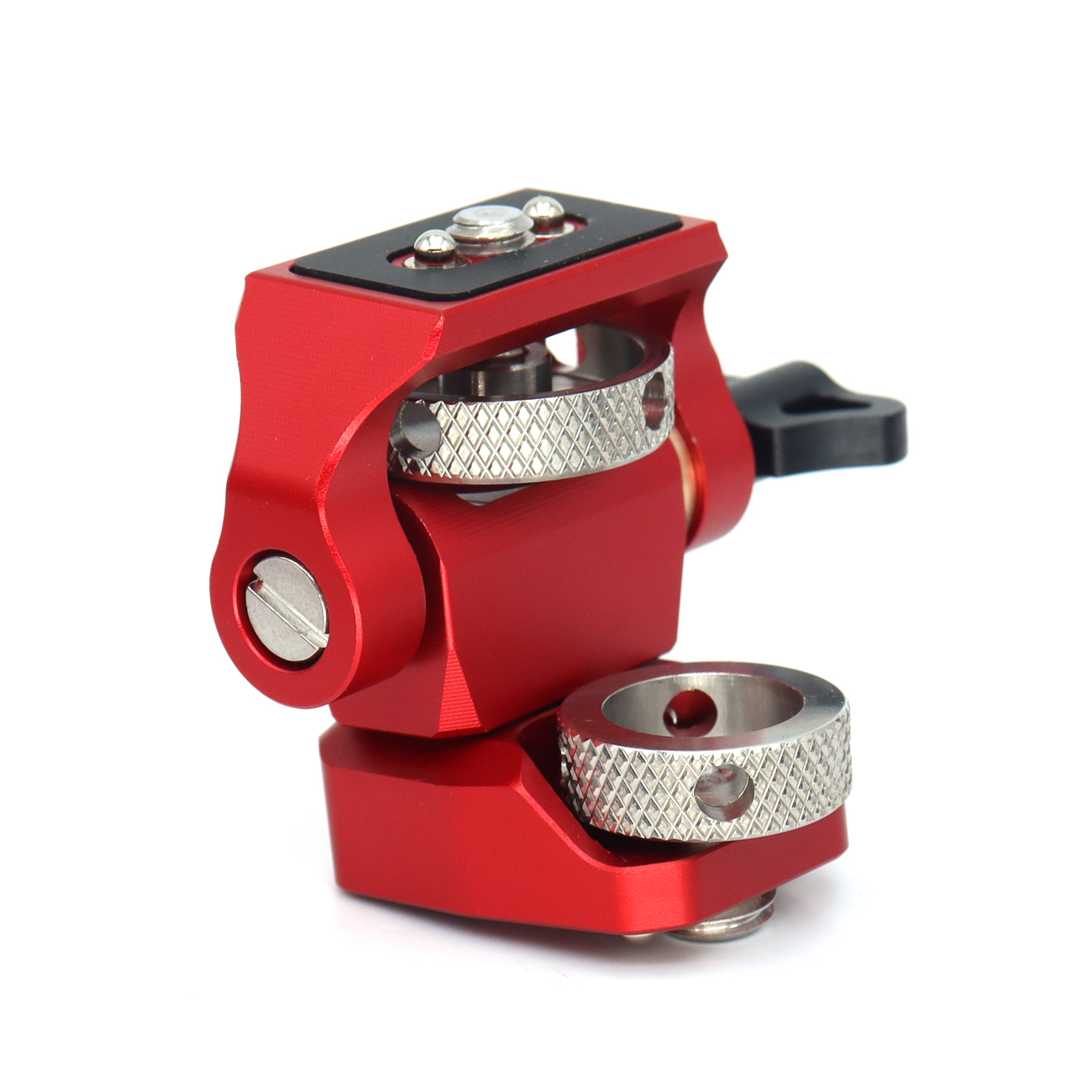 NATO Clamp/Cold Shoe/3/8/1/4 Screw DSLR Monitor Mount for ARRI Mount, 180° Tilt and 360° Swivel