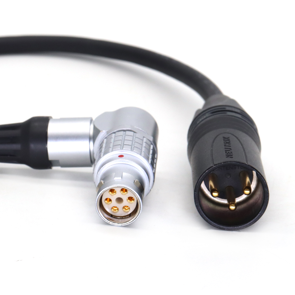 Adjustable Right-Angle FSG 2B 6-Pin Female Plug to XLR 3pin for Atomos Neon 17 "/19"/24 " Monitor DC Power cable