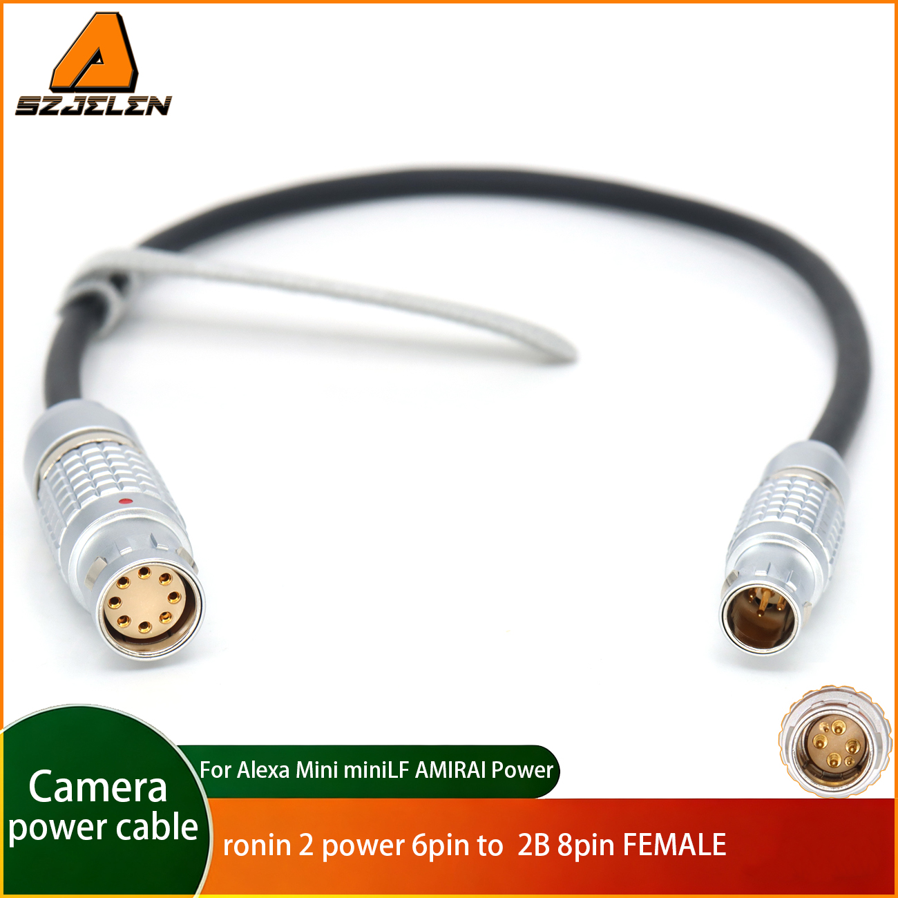 Power Cable for DJI Ronin 2 Power 6Pin to 2B 8Pin Female for ARRI Alexa Mini/MiniLF AMIRAI