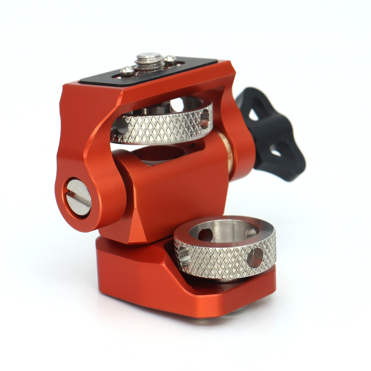 NATO Clamp/Cold Shoe/3/8/1/4 Screw DSLR Monitor Mount for ARRI Mount, 180° Tilt and 360° Swivel