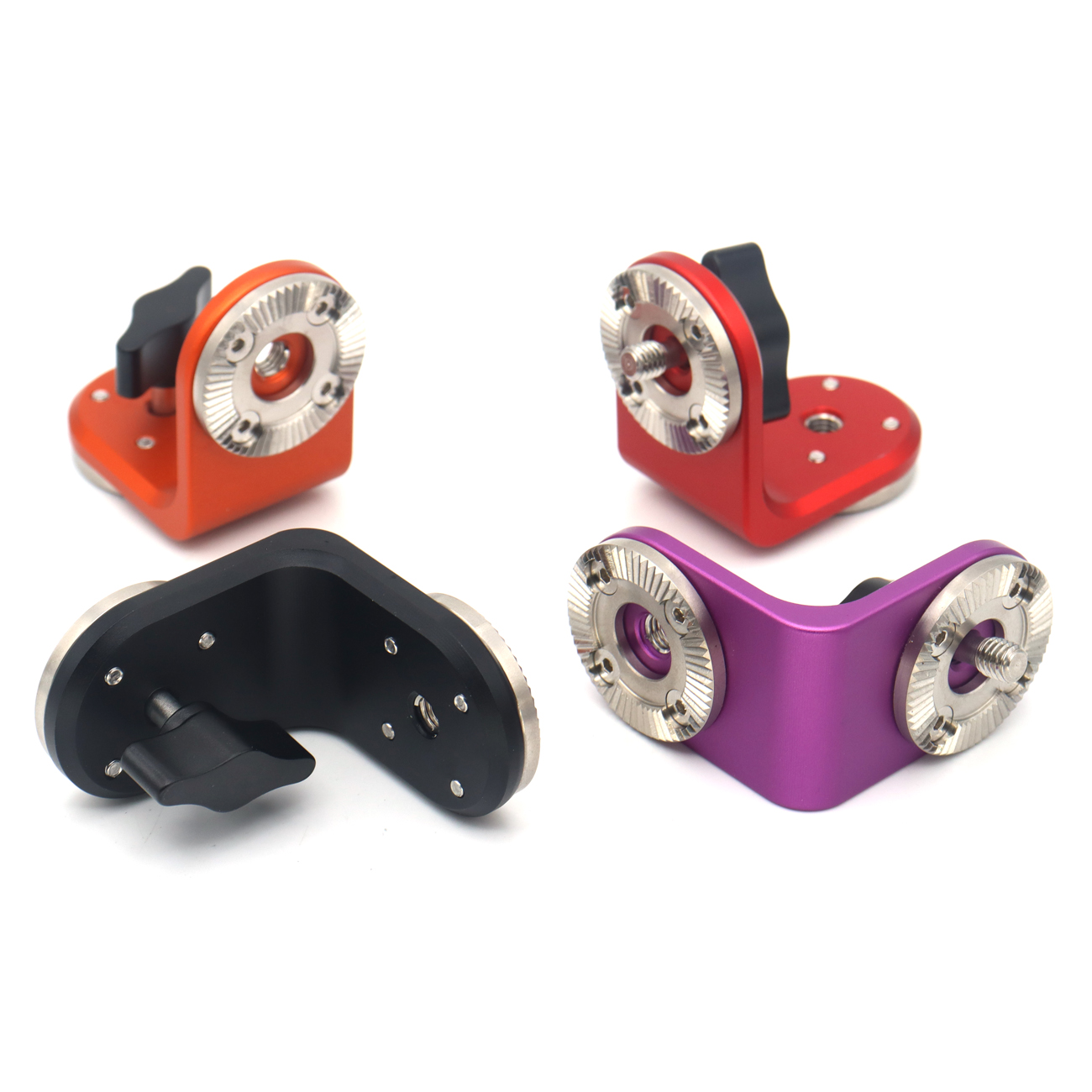 Dual ARRI Rosettes Extension Mount Connector With Central M6 Thread & Adjustable Thumb Knob For Camera Rig Handle Grip