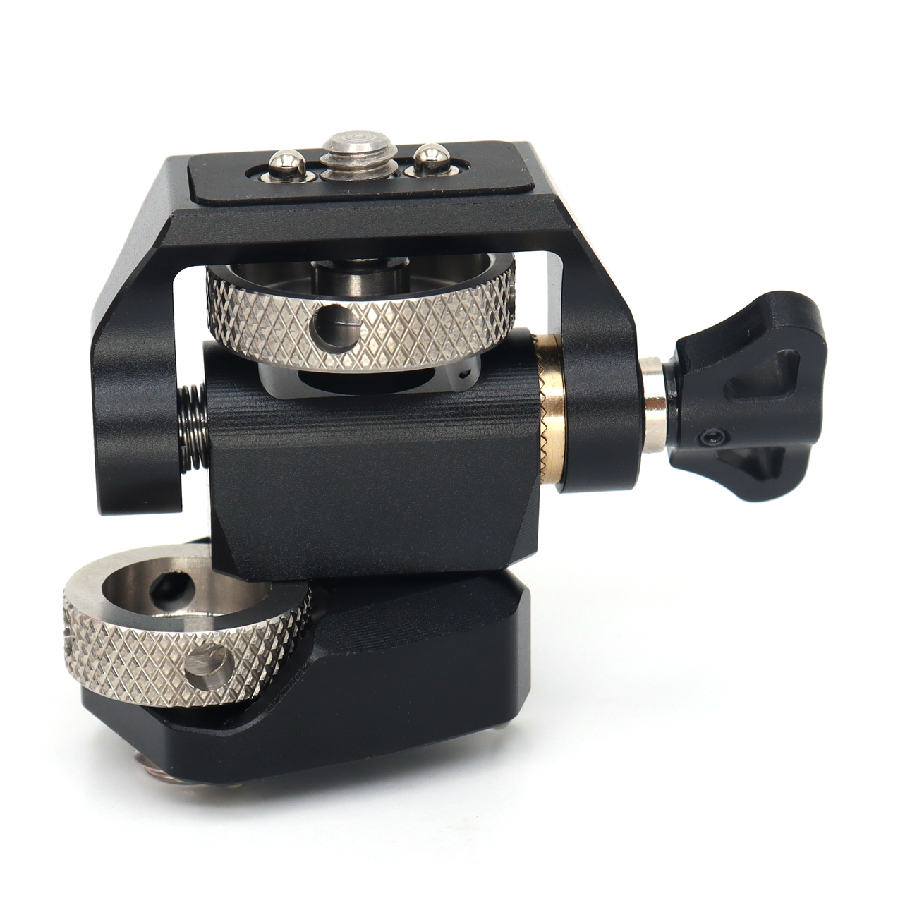 NATO Clamp/Cold Shoe/3/8/1/4 Screw DSLR Monitor Mount for ARRI Mount, 180° Tilt and 360° Swivel