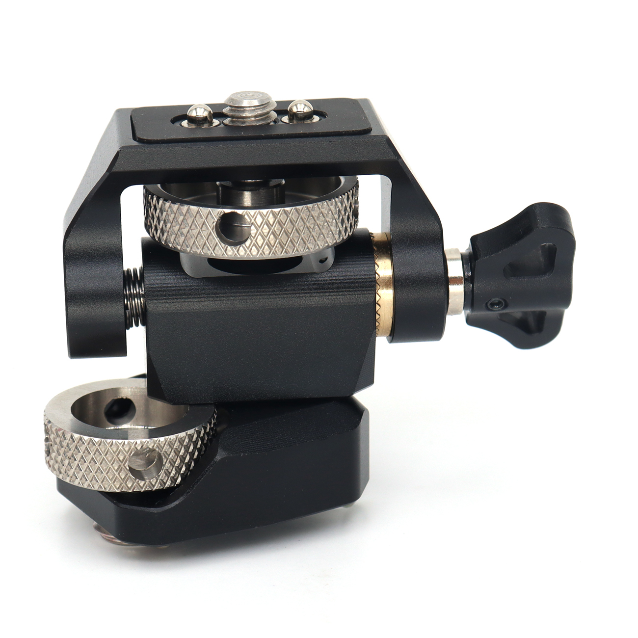 NATO Clamp/Cold Shoe/3/8/1/4 Screw DSLR Monitor Mount for ARRI Mount, 180° Tilt and 360° Swivel