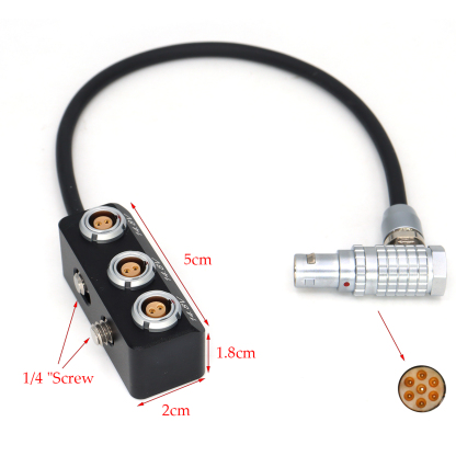 1B 7Pin Male to 3*0B 2pin Female Hub Adapter Splitter for ARRI, SONY, RED Camera
