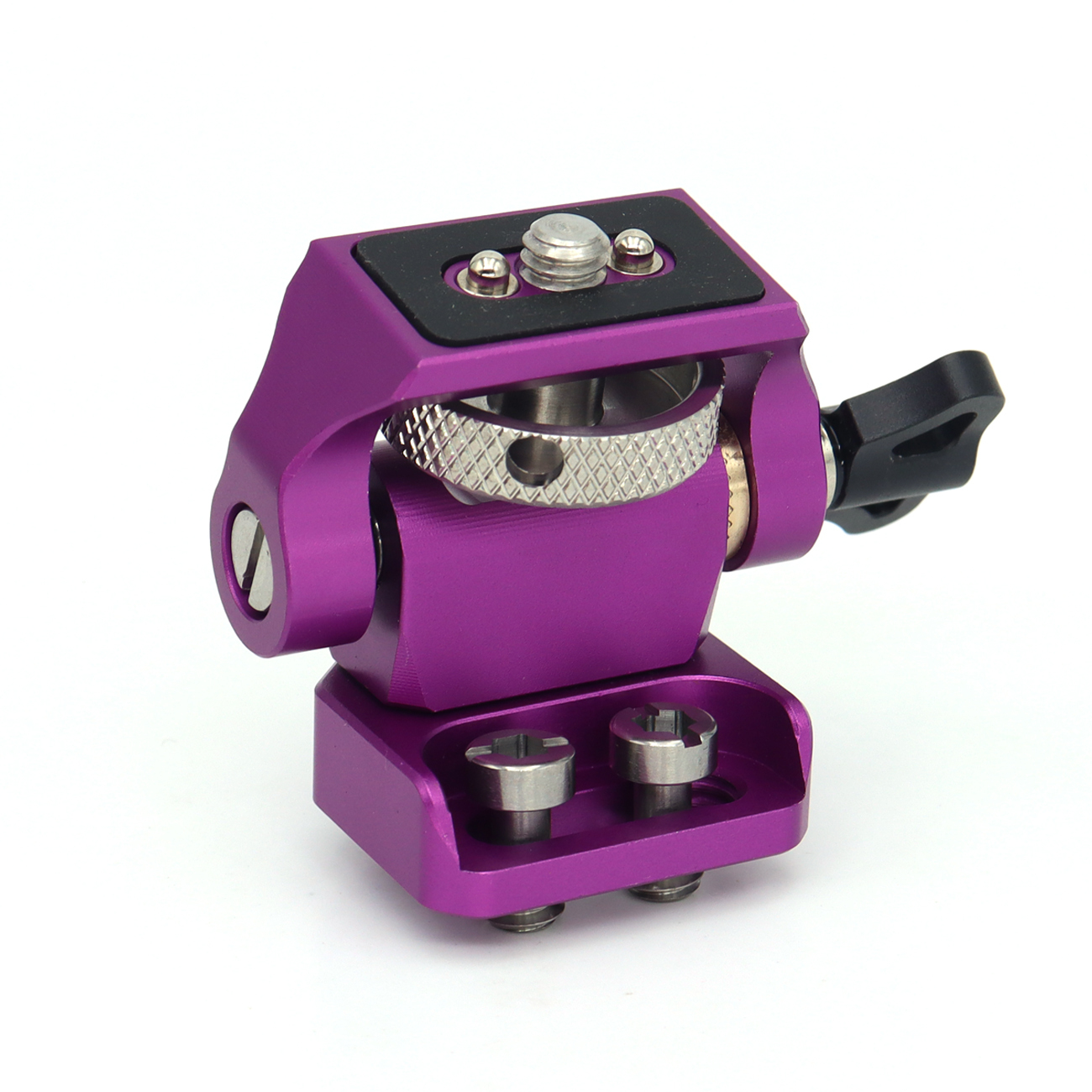 NATO Clamp/Cold Shoe/3/8/1/4 Screw DSLR Monitor Mount for ARRI Mount, 180° Tilt and 360° Swivel