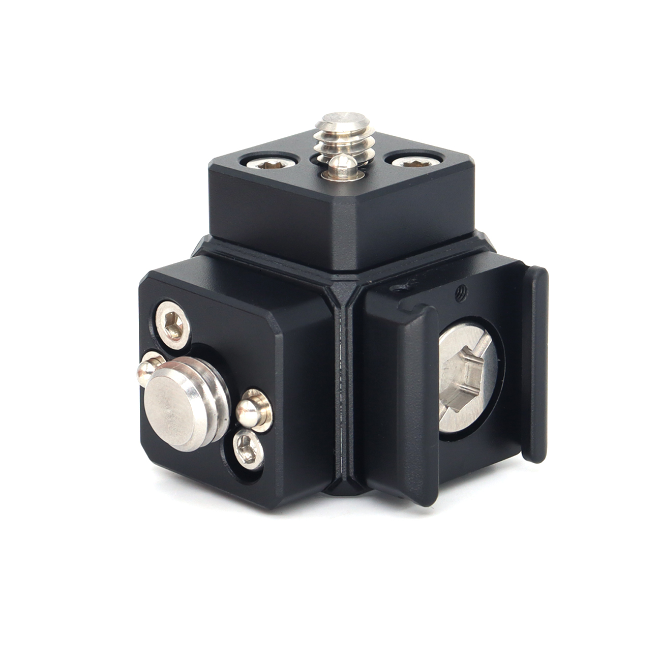 Multi-Hole Screws Adapter with Cold Shoe Mount with 1/4'' 3/8'' ARRI Thread Hole for Tripod, Magic Arm, Microphone, Camera Cage