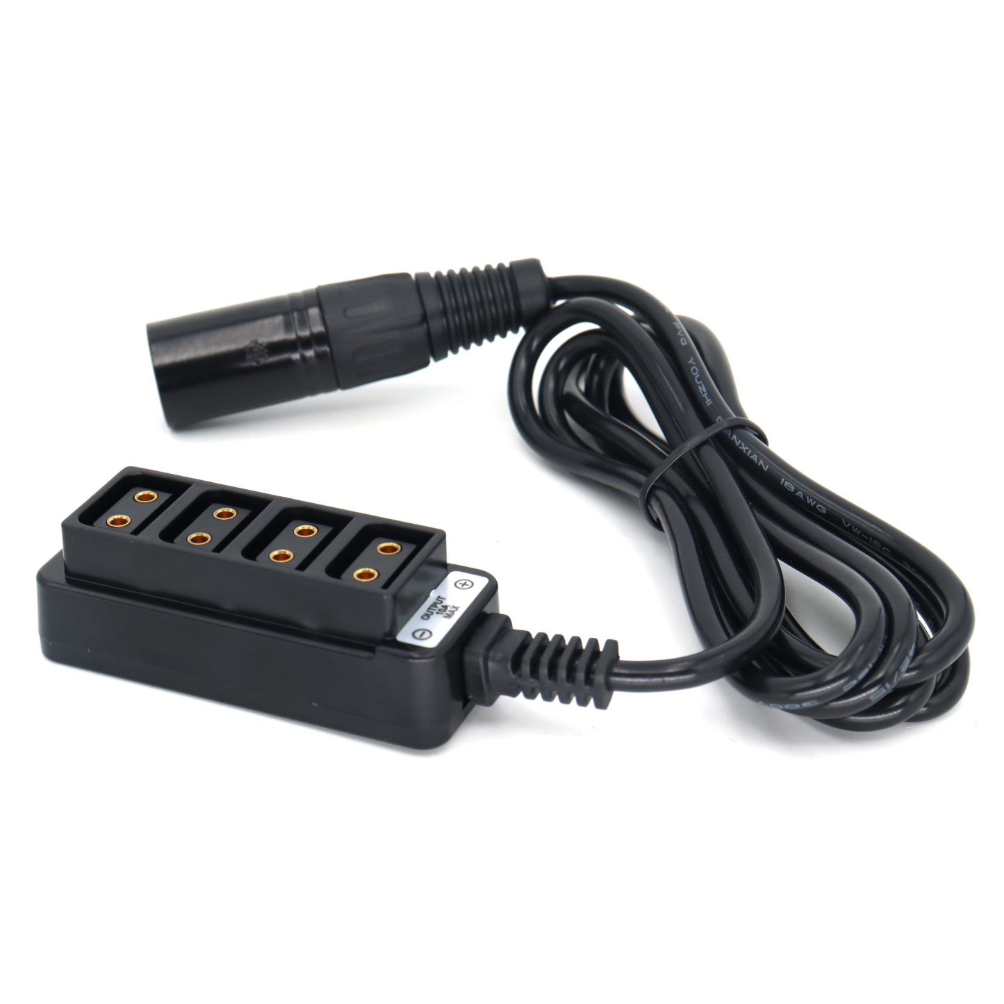 XLR 4Pin to 4 Port D-tap/P-tap Splitter Cable for ARRI RED/TVLOGIC Camera