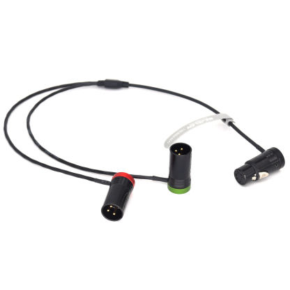 XLR 5Pin Female to Double XLR 3Pin Male Low-Profile Stereo XLR "Y" cable