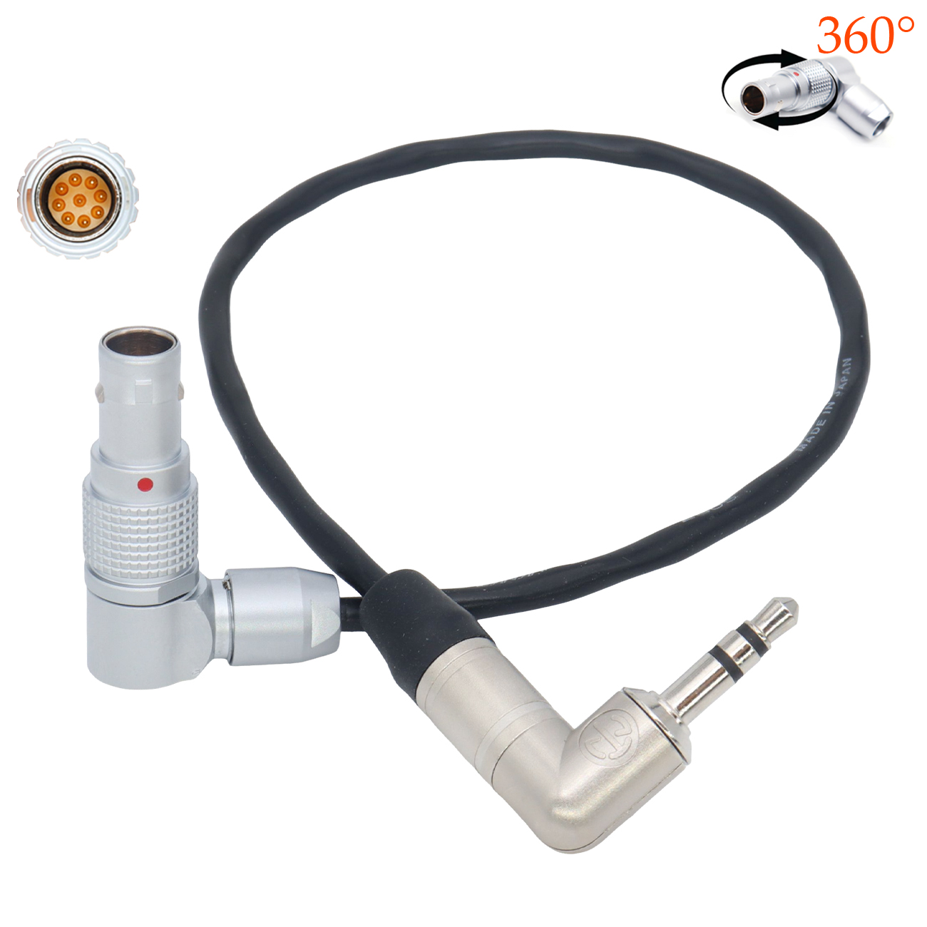Pixboom Spark Camera To DEITY TC-1 Time Code Synchronization Cable EXT 9 Pin To 3.5mm With Locked Compatible with RED RED V-RAPTOR/KOMODO