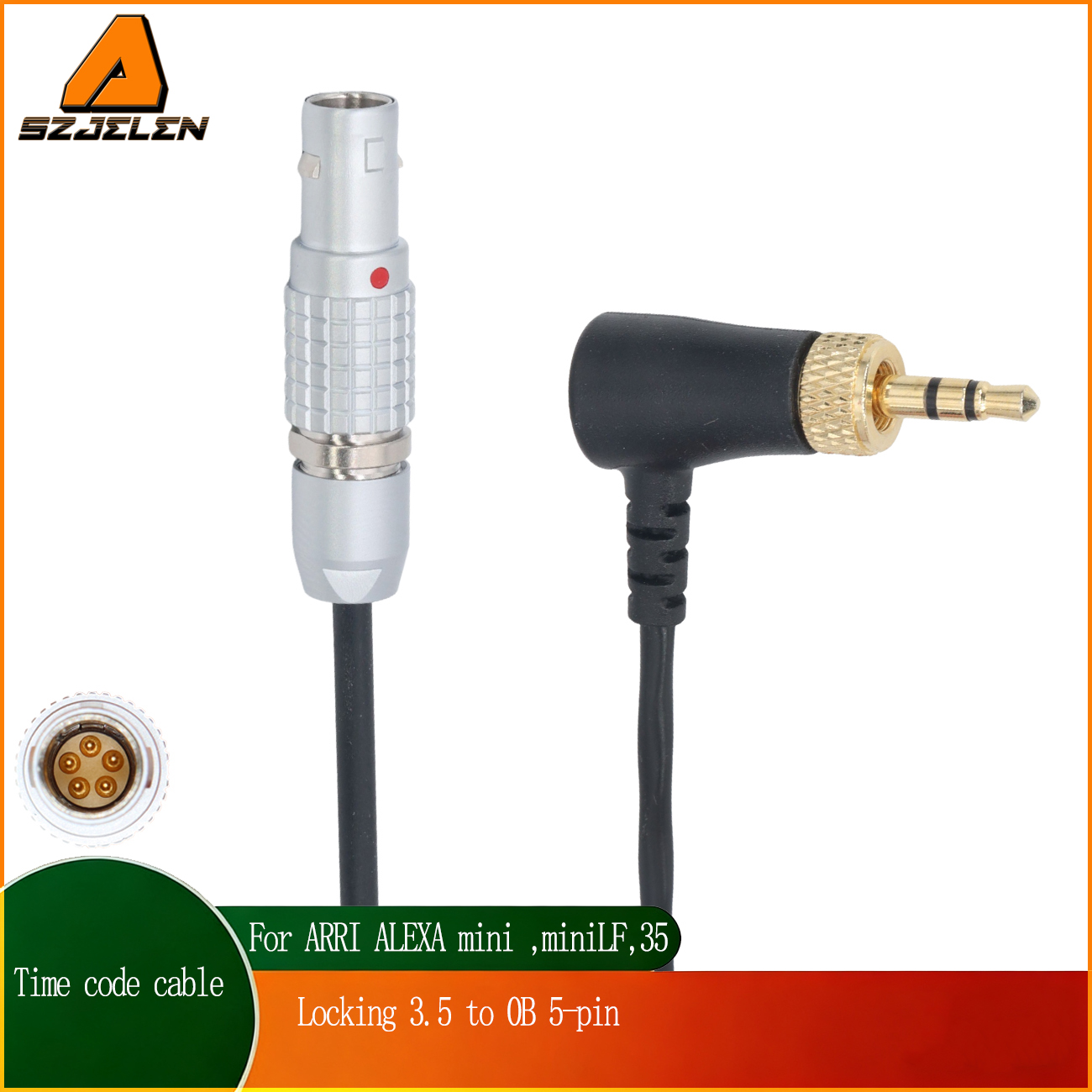 Timecode Cable 0B 5Pin Male to 3.5mm for ARRI ALEXA Mini LF/SXT/S35, Sound Devices, Zaxcom, Lockit