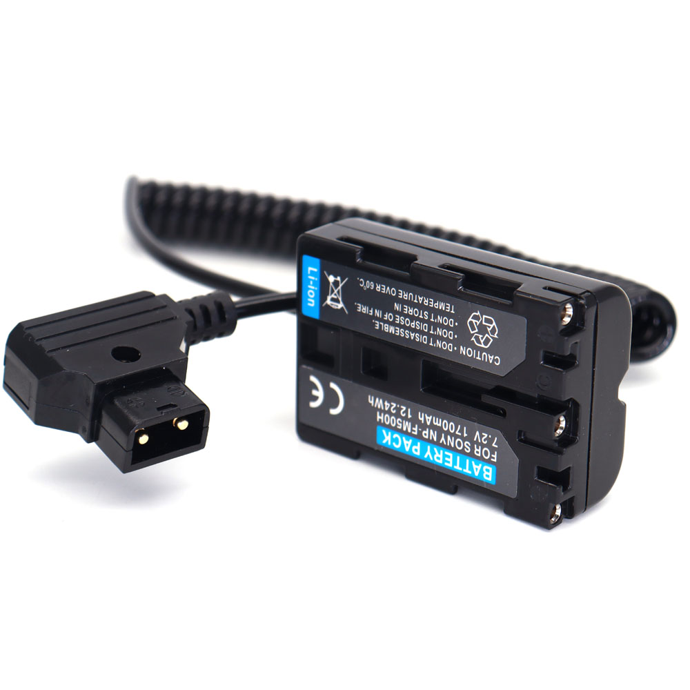 D-tap to NP-FM500H Dummy Battery Power Cable for ARRI WCU-4