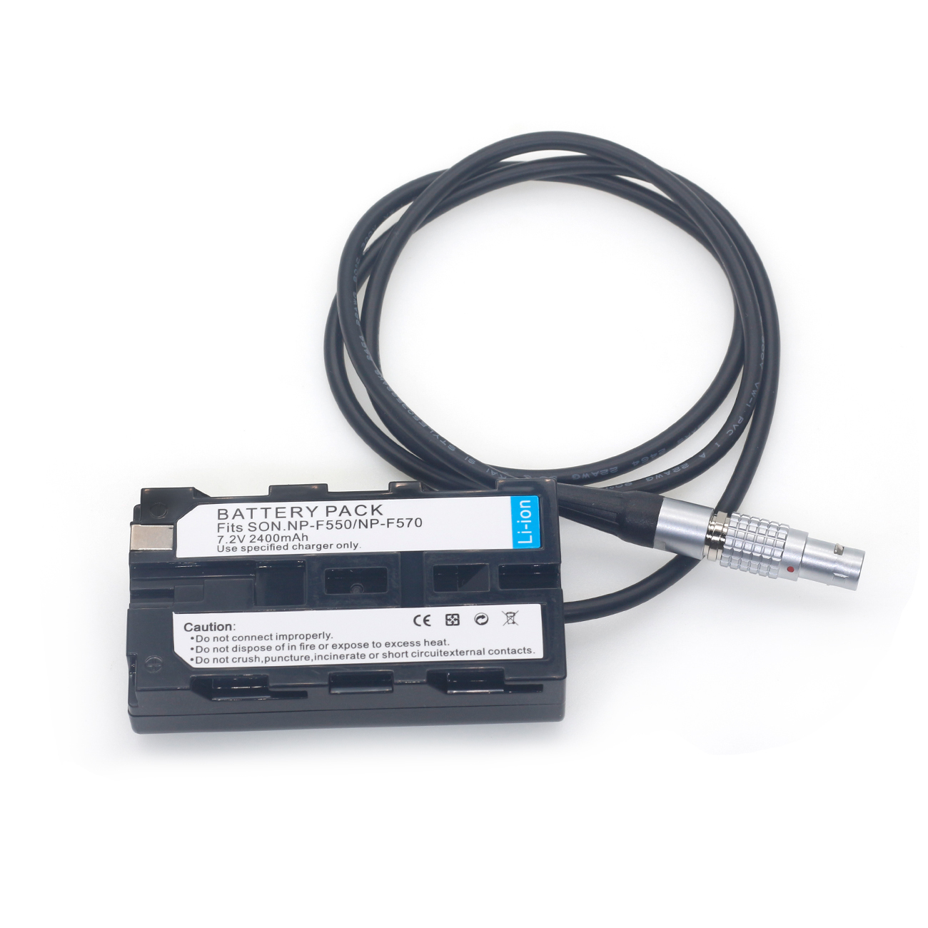 0B 2Pin Male to NP-F550/NP-F570/970 Power Coupler DC Dummy Battery for SONY