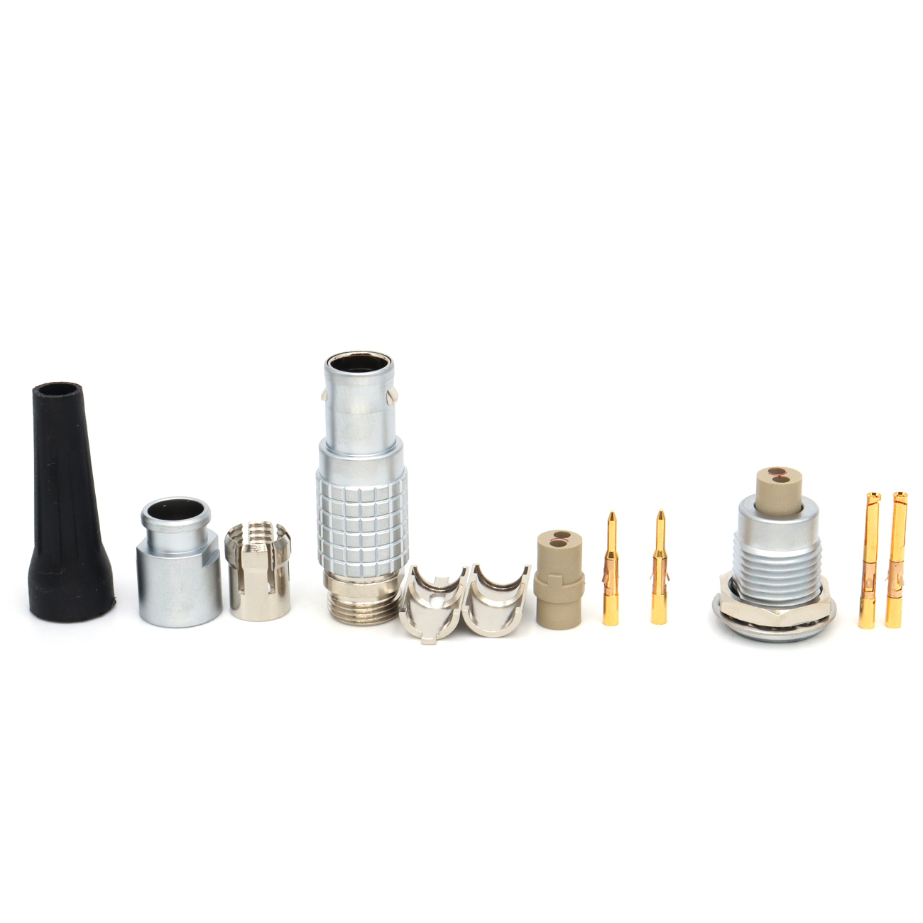 FGG EGG 0B 1B 2~7Pin Metal Circular Connector Without Welding, Crimping Plug Socket