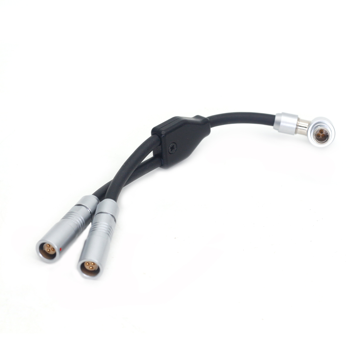 Elbow RS 3Pin to Dual RS 3Pin Female Way Splitter for SONY CineAlta Camera RS 3Pin Extension Socket 10cm