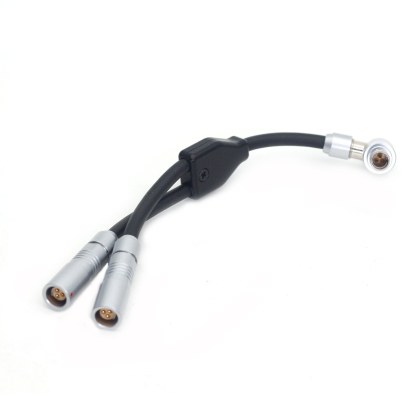 Elbow RS 3Pin to Dual RS 3Pin Female Way Splitter for SONY CineAlta Camera RS 3Pin Extension Socket 10cm