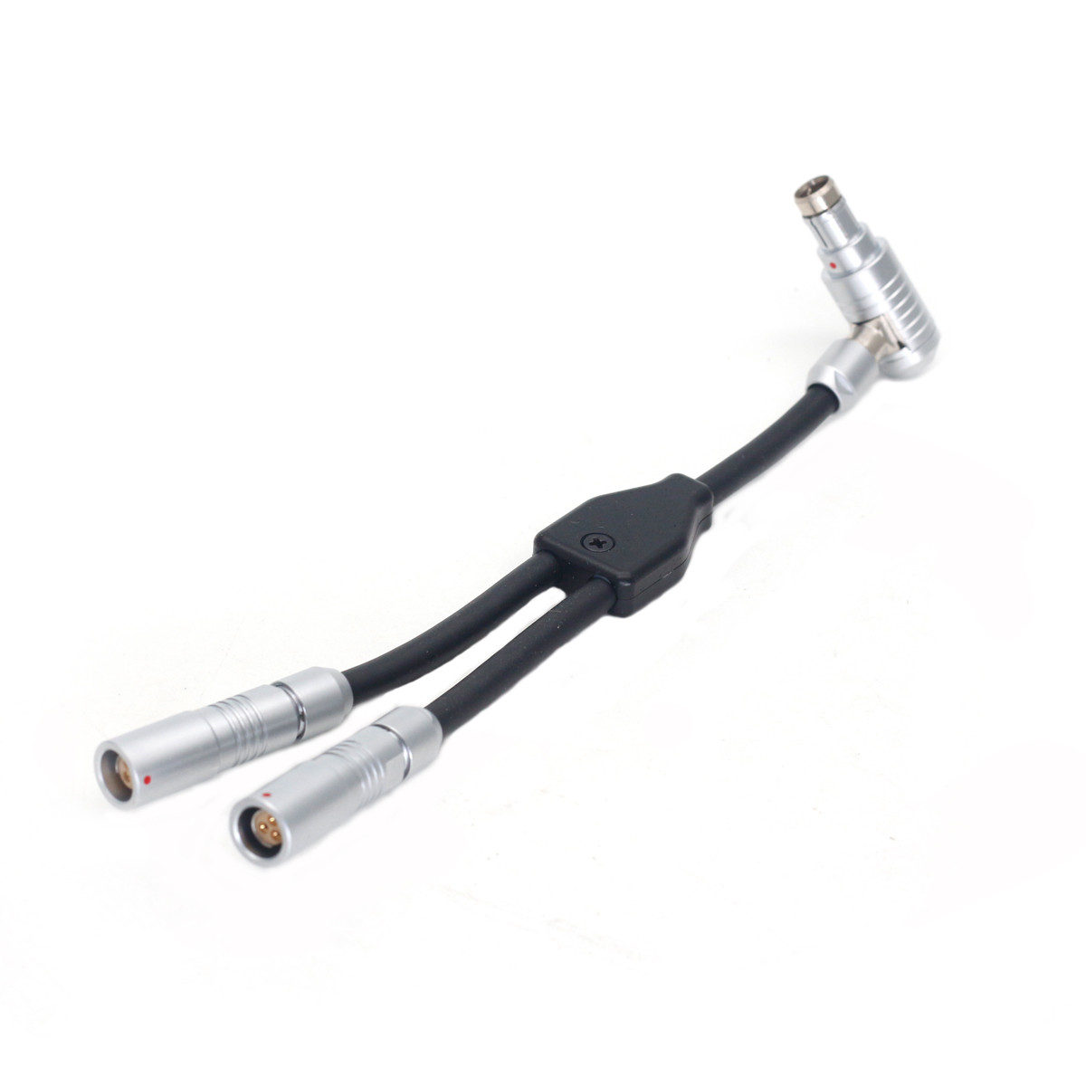Elbow RS 3Pin to Dual RS 3Pin Female Way Splitter for SONY CineAlta Camera RS 3Pin Extension Socket 10cm