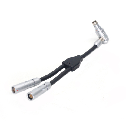 Elbow RS 3Pin to Dual RS 3Pin Female Way Splitter for SONY CineAlta Camera RS 3Pin Extension Socket 10cm