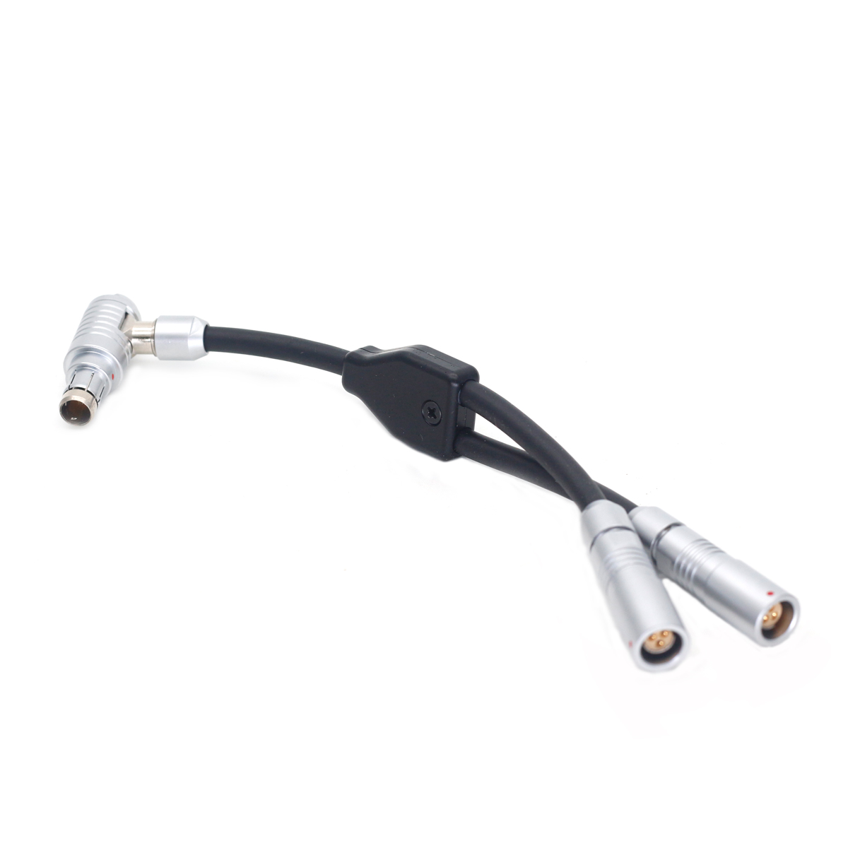 Elbow RS 3Pin to Dual RS 3Pin Female Way Splitter for SONY CineAlta Camera RS 3Pin Extension Socket 10cm