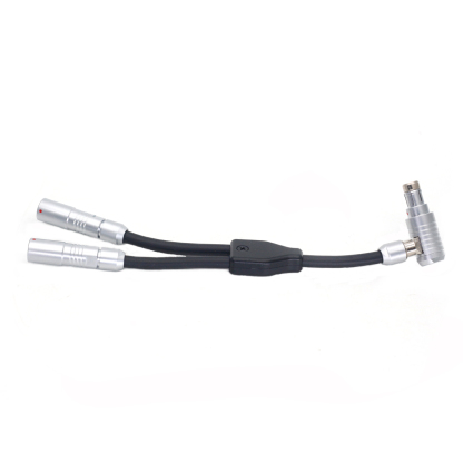 Elbow RS 3Pin to Dual RS 3Pin Female Way Splitter for SONY CineAlta Camera RS 3Pin Extension Socket 10cm