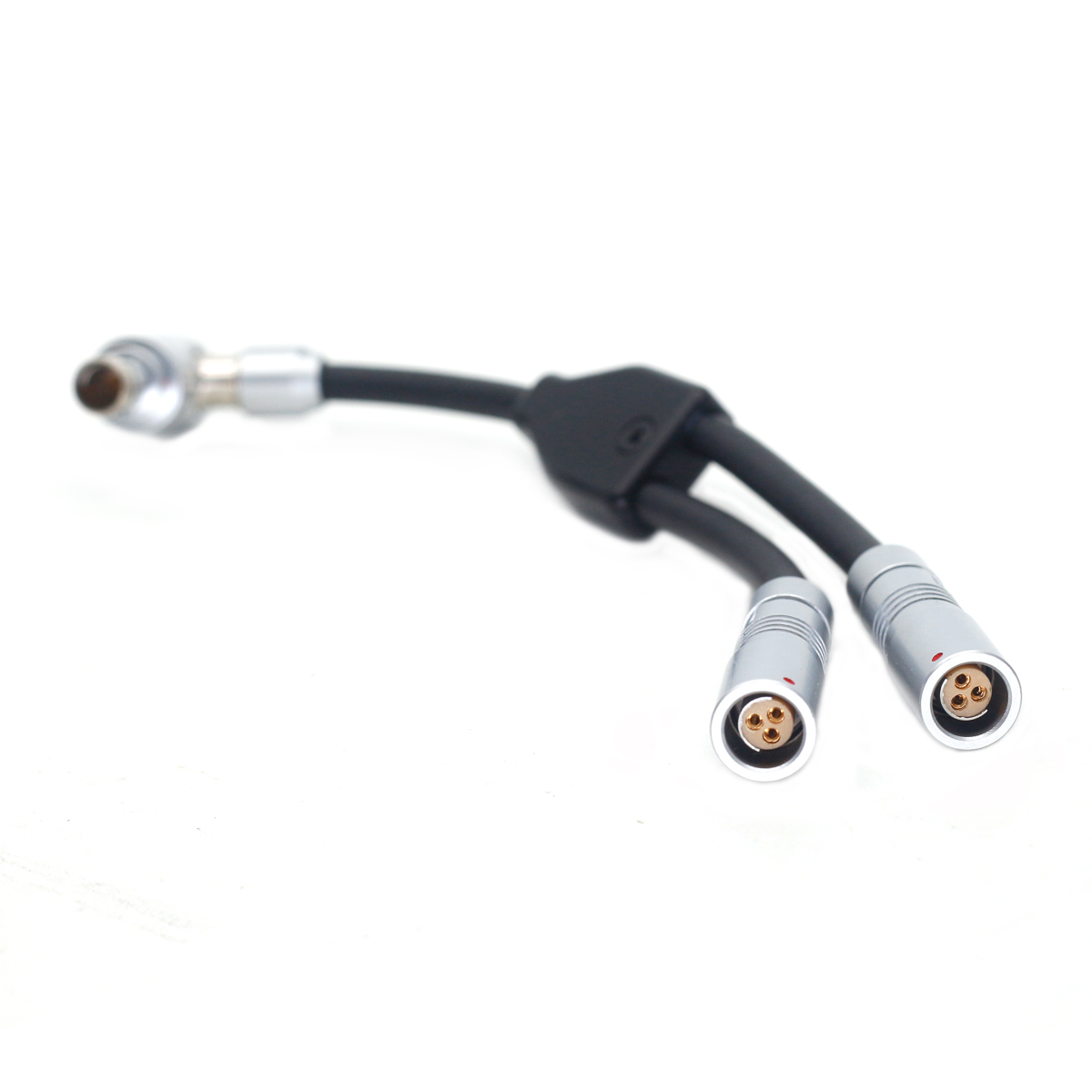 Elbow RS 3Pin to Dual RS 3Pin Female Way Splitter for SONY CineAlta Camera RS 3Pin Extension Socket 10cm