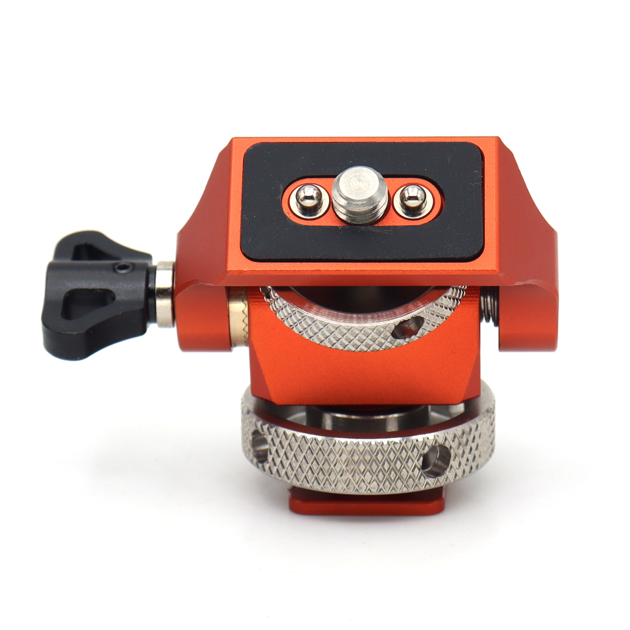 NATO Clamp/Cold Shoe/3/8/1/4 Screw DSLR Monitor Mount for ARRI Mount, 180° Tilt and 360° Swivel