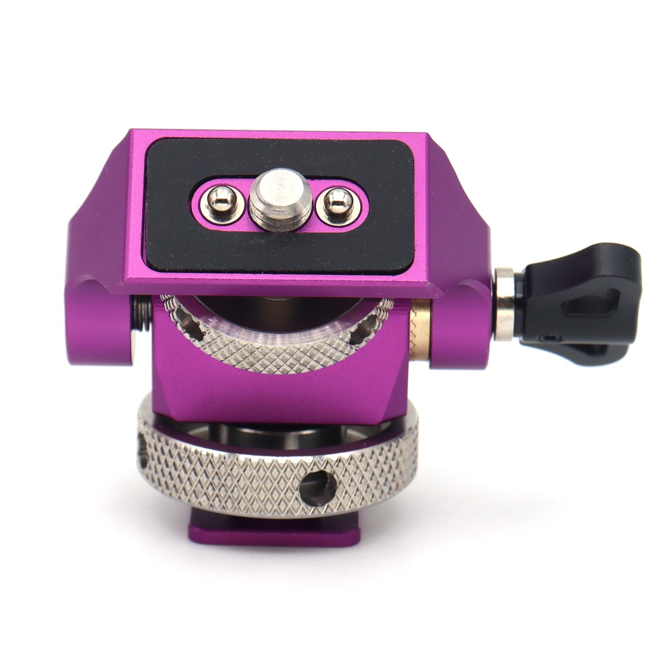 NATO Clamp/Cold Shoe/3/8/1/4 Screw DSLR Monitor Mount for ARRI Mount, 180° Tilt and 360° Swivel