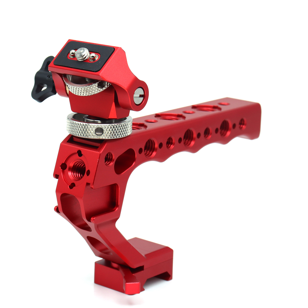 NATO Clamp/Cold Shoe/3/8/1/4 Screw DSLR Monitor Mount for ARRI Mount, 180° Tilt and 360° Swivel