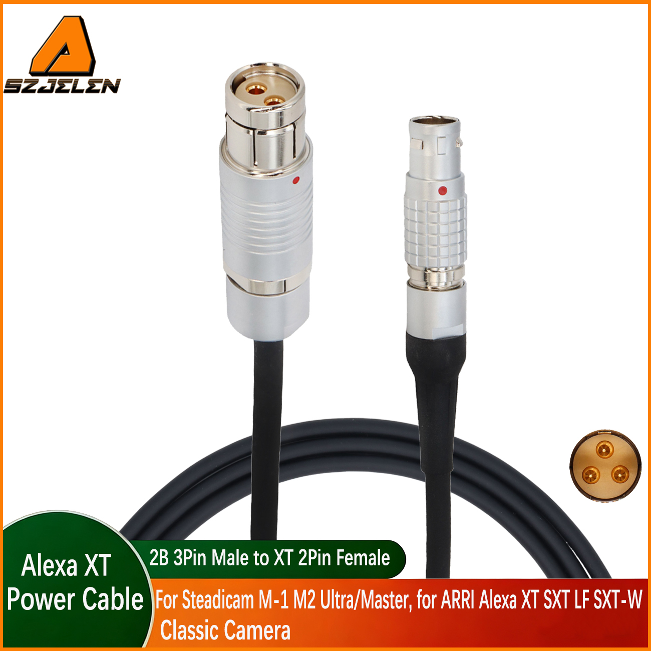24V Power Cable 2B 3Pin for Tiffen M-1 M2 Ultra/Master to Fischer 105 2Pin Female for ARRI Alexa XT SXT LF SXT-W Classic Camera