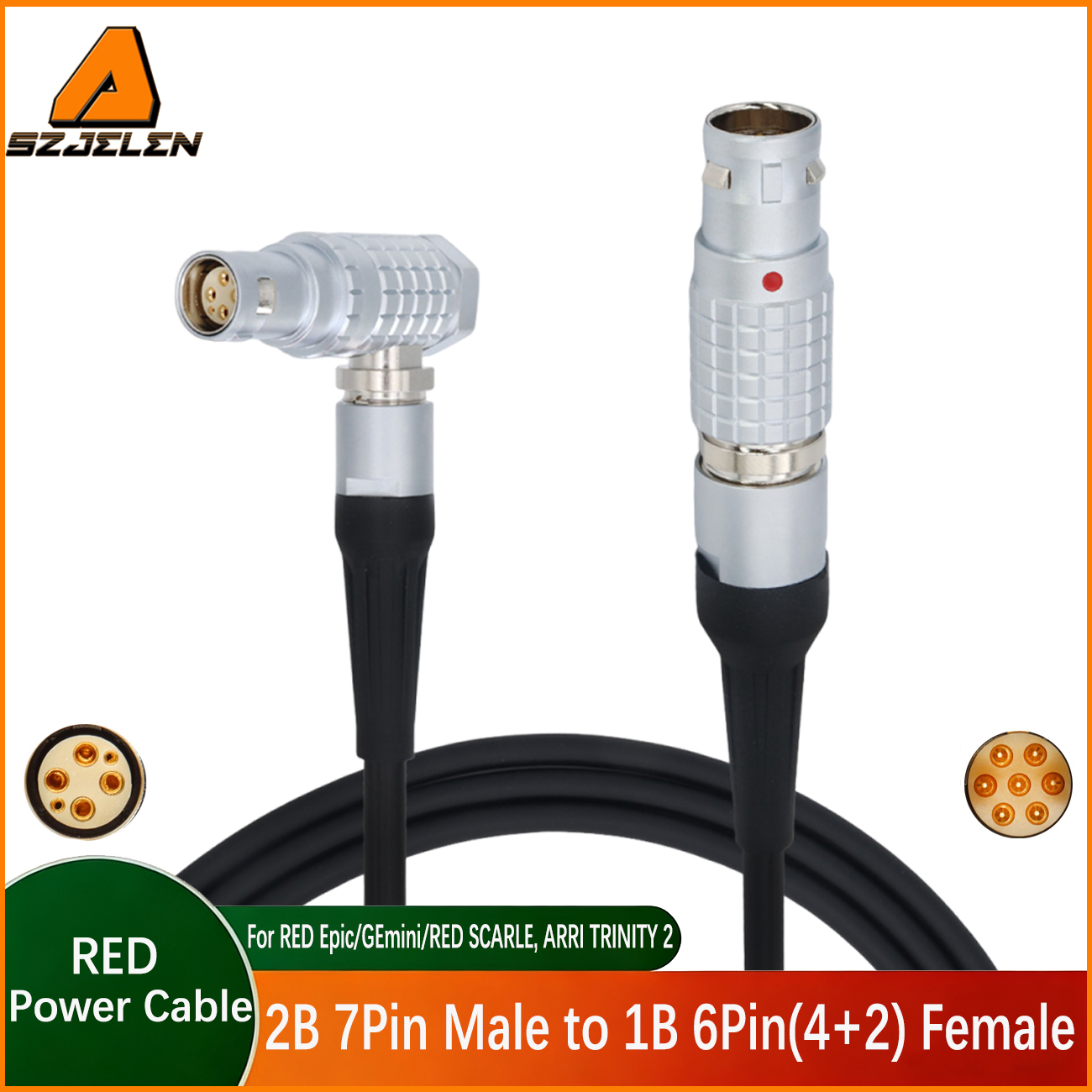ARRI TRINITY 2 Camera Power Output 2B 7Pin to 1B 6Pin Female for RED Epic/GEmini/RED SCARLE Power Cable