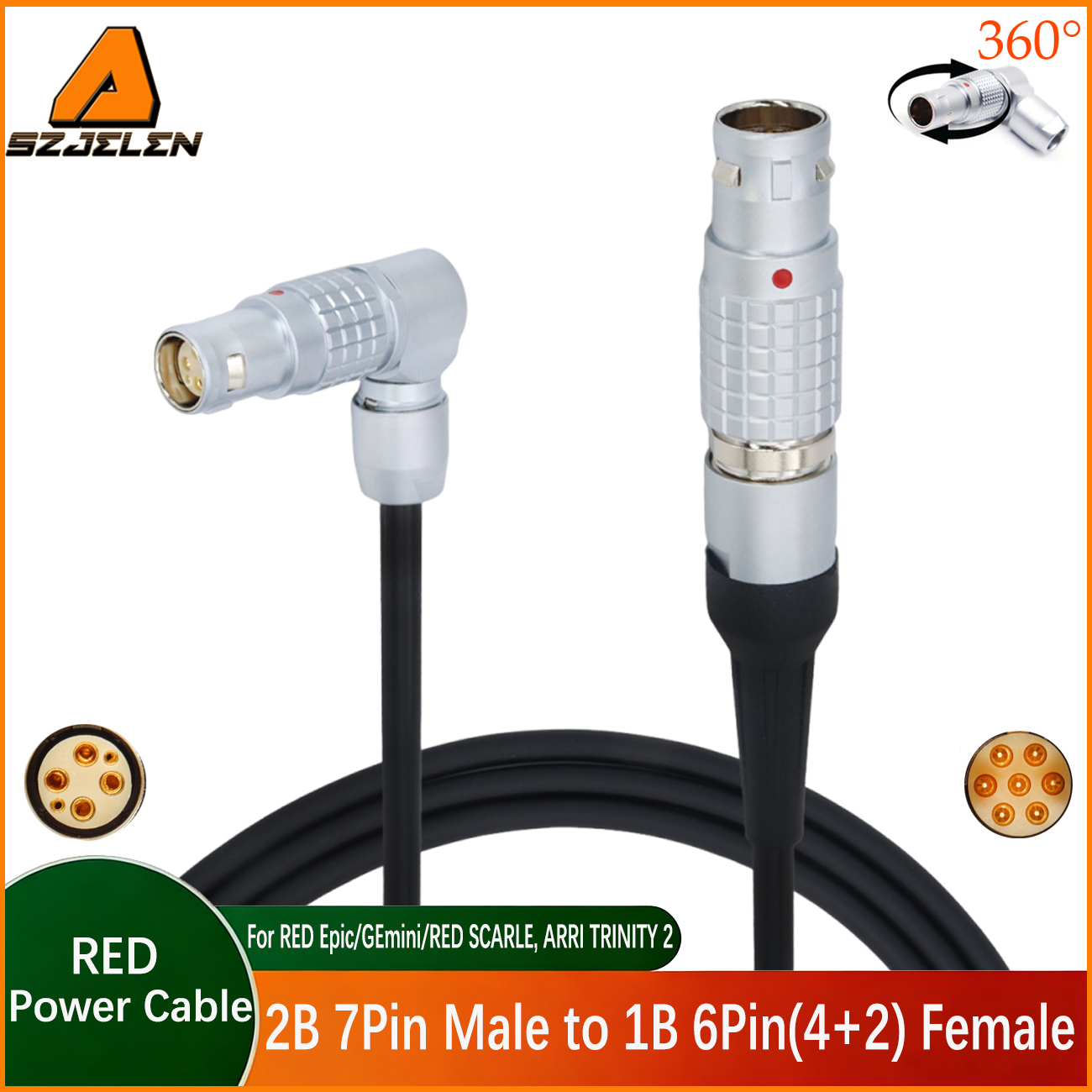 ARRI TRINITY 2 Camera Power Output 2B 7Pin to 1B 6Pin Female for RED Epic/GEmini/RED SCARLE Power Cable