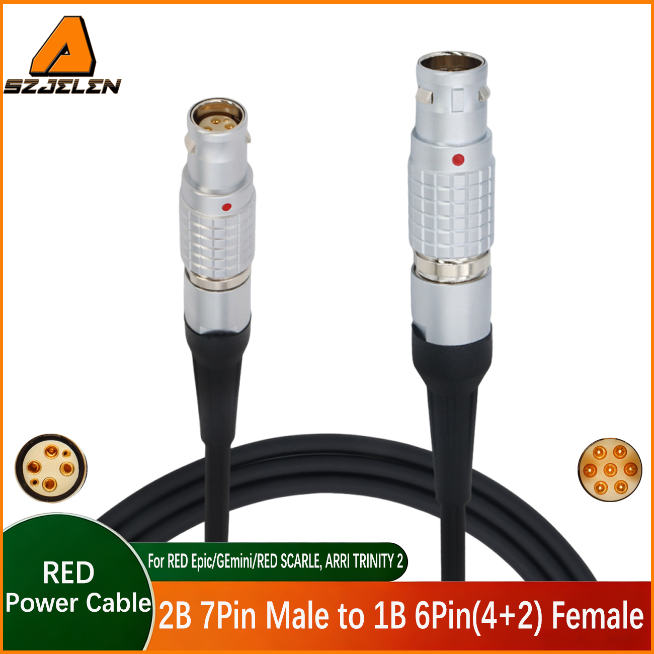 ARRI TRINITY 2 Camera Power Output 2B 7Pin to 1B 6Pin Female for RED Epic/GEmini/RED SCARLE Power Cable