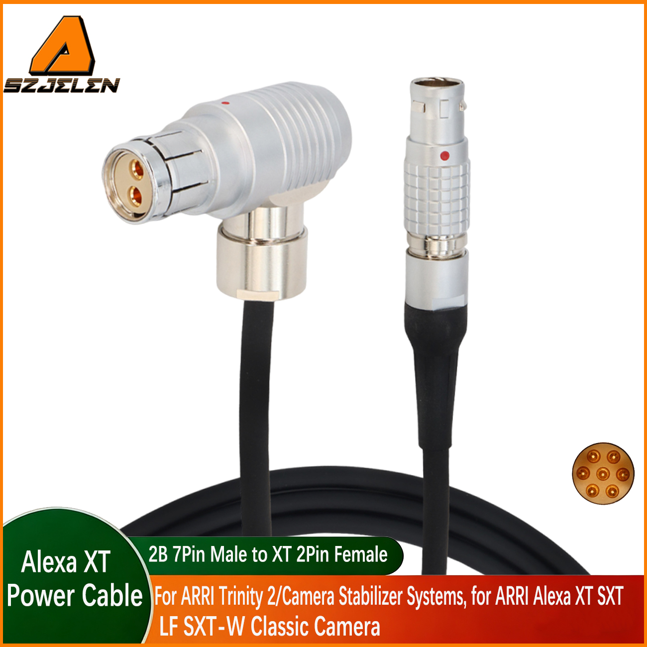 24V Power Cable for ARRI Trinity 2/Camera Stabilizer Systems 2B 7Pin to XT 2Pin Female for ARRI Alexa XT SXT LF SXT-W Classic Camera