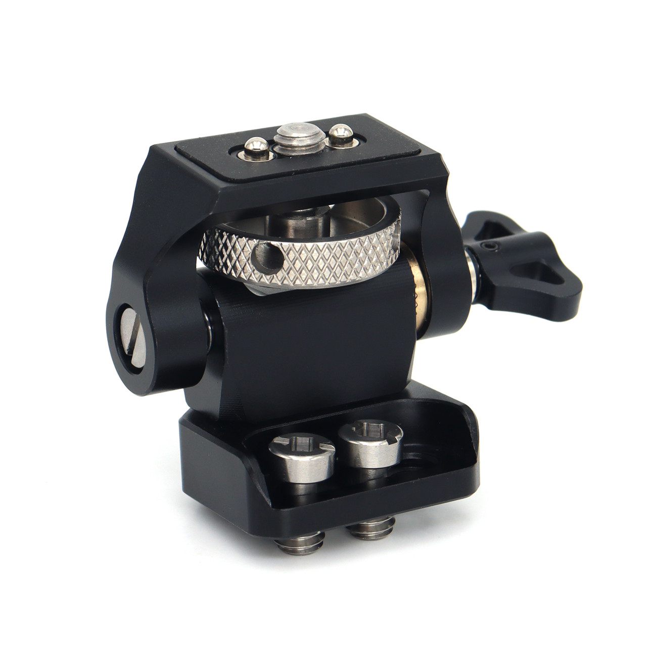 NATO Clamp/Cold Shoe/3/8/1/4 Screw DSLR Monitor Mount for ARRI Mount, 180° Tilt and 360° Swivel