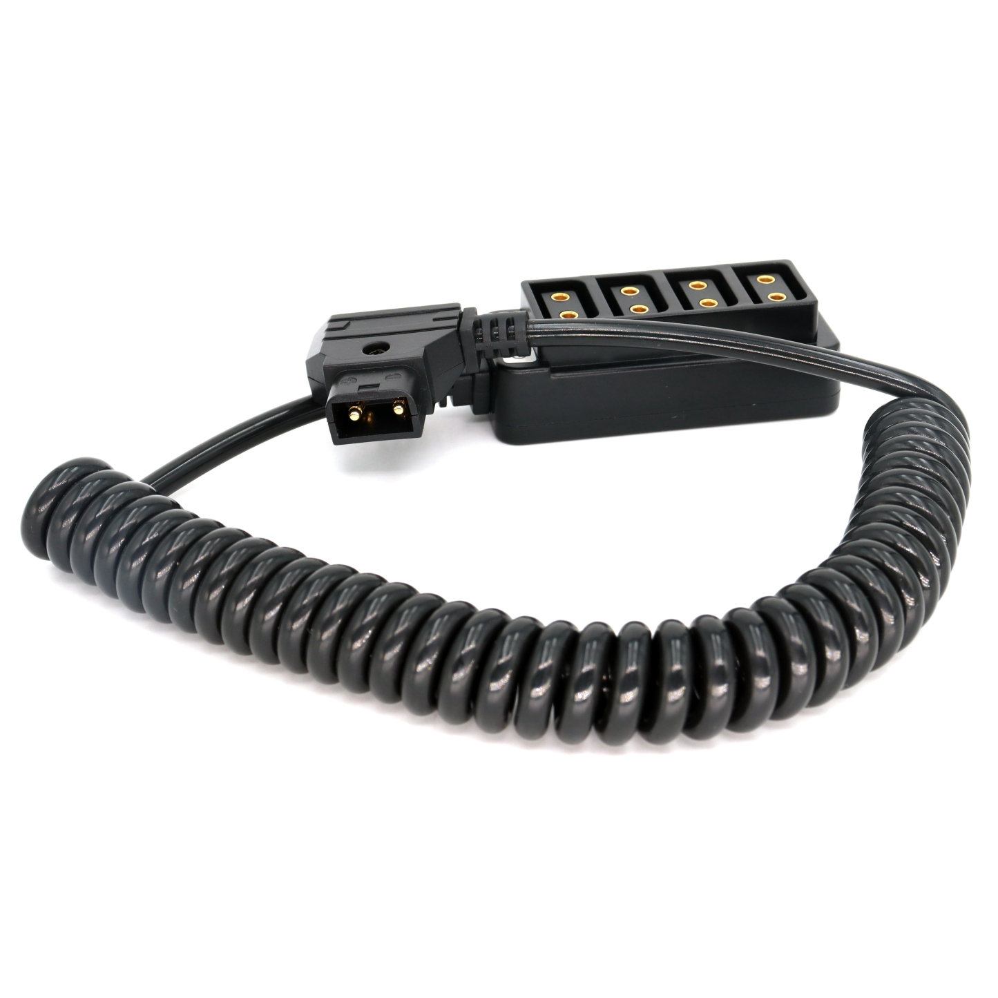 D-tap Distributor D-tap to 4 Port D-tap Male Female Coiled Splitter Cable for Anton Bauer V Mount Battery