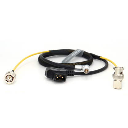 Power Video Cable D-tap to Adjustable Elbow 0B 2Pin + 75ohm SDI for Teradek, Vaxis Transmission
