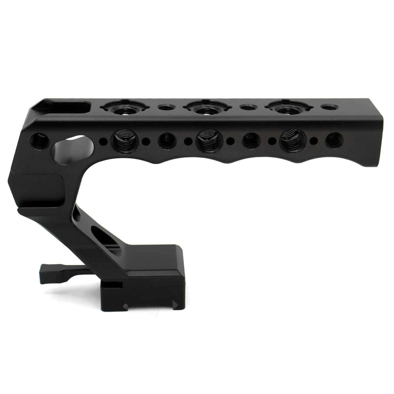 Camera Top Handle with 3/8" ARRI Locating Pins, with 1/4" 3/8" Threads and 3 Cold Shoes, Compatible with ARRI Handles