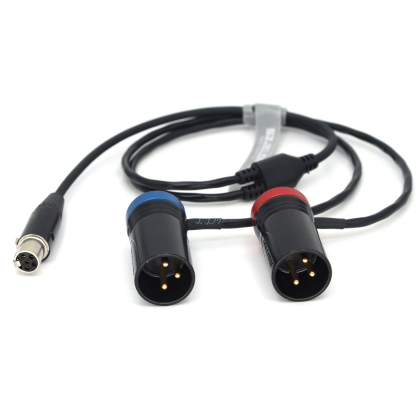 Audio Cable TA5F to Two Low-Profile XLR NEUTRIK 3Pin XLR Male for Zaxcom qrx200