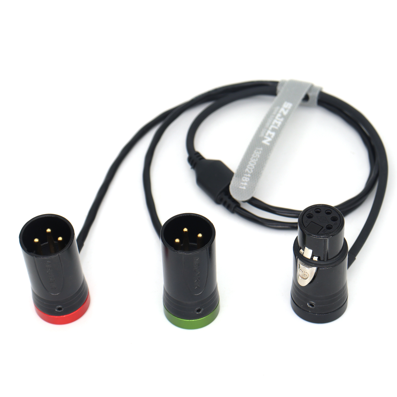 XLR 5Pin Female to Double XLR 3Pin Male Low-Profile Stereo XLR "Y" cable