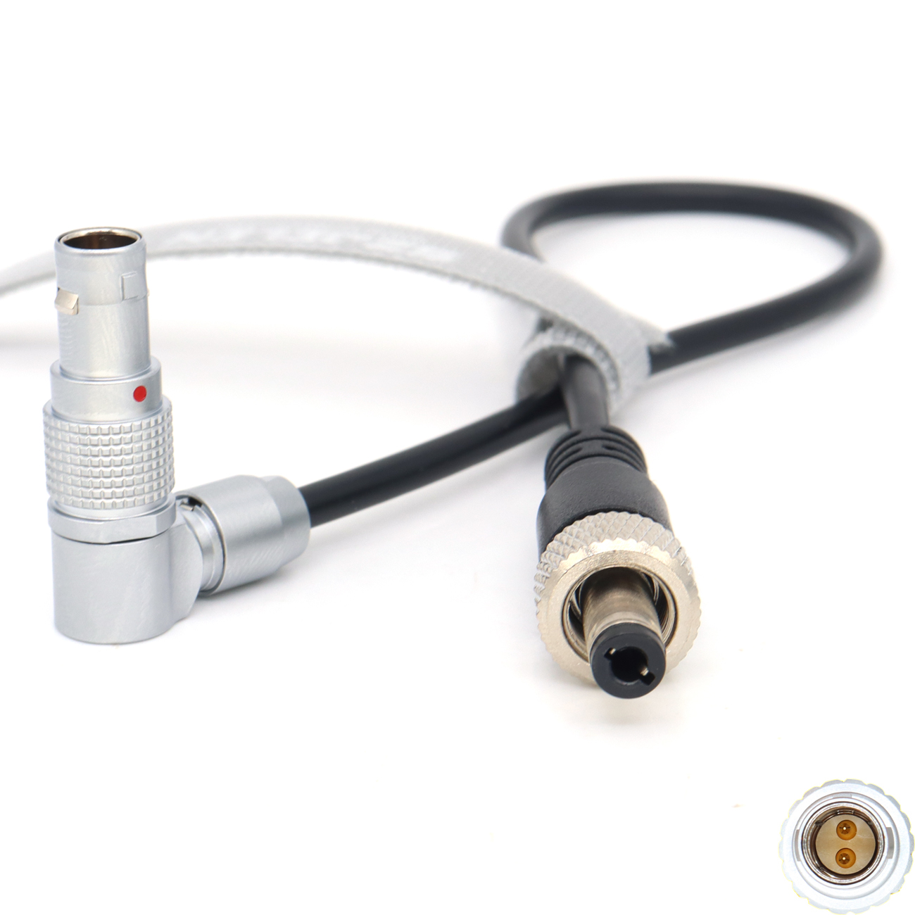 Power Cable Adjustable Plug 0B 2Pin to DC2.5 Screws for SmaHD 702 Monitor, Transmission Power