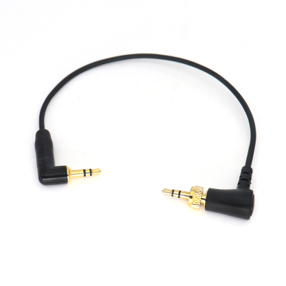 Locking 3.5mm TRS to 3.5mm TRS Audio Cable for Sennheiser Deity TC-1 Right Angle TRS Cable for DSLR Camera