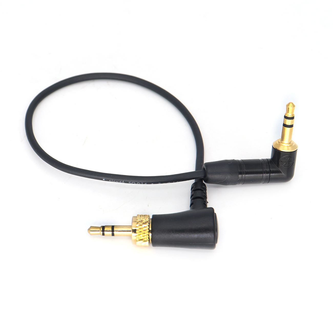 Locking 3.5mm TRS to 3.5mm TRS Audio Cable for Sennheiser Deity TC-1 Right Angle TRS Cable for DSLR Camera