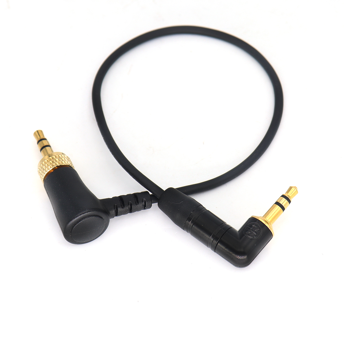 Locking 3.5mm TRS to 3.5mm TRS Audio Cable for Sennheiser Deity TC-1 Right Angle TRS Cable for DSLR Camera