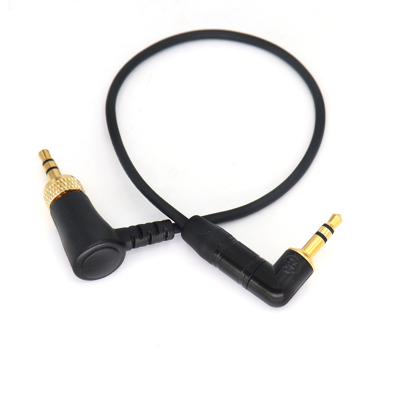 Locking 3.5mm TRS to 3.5mm TRS Audio Cable for Sennheiser Deity TC-1 Right Angle TRS Cable for DSLR Camera
