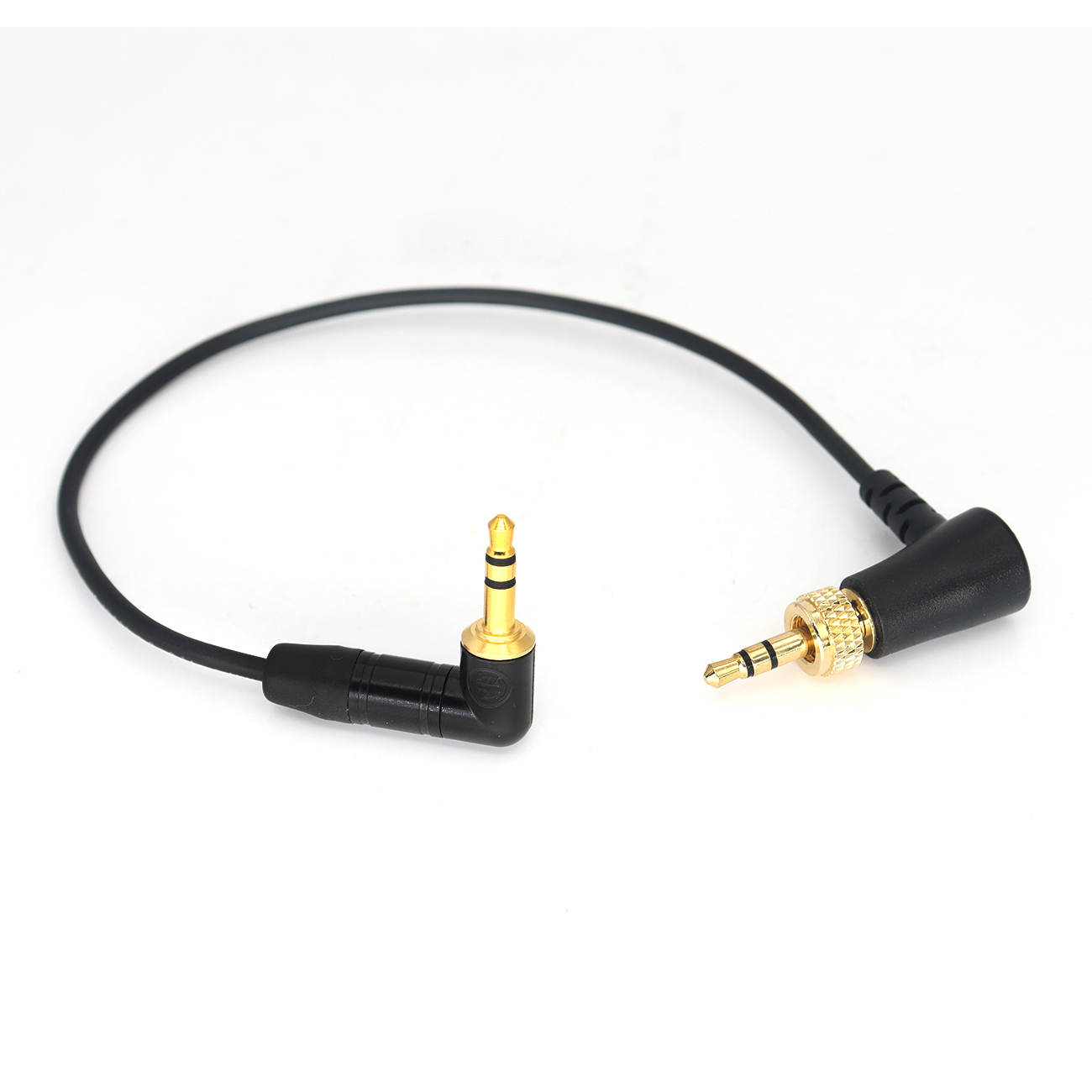 Locking 3.5mm TRS to 3.5mm TRS Audio Cable for Sennheiser Deity TC-1 Right Angle TRS Cable for DSLR Camera