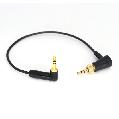 Locking 3.5mm TRS to 3.5mm TRS Audio Cable for Sennheiser Deity TC-1 Right Angle TRS Cable for DSLR Camera
