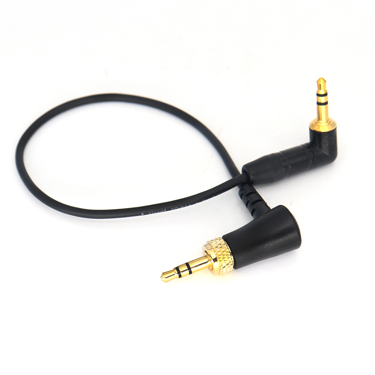 Locking 3.5mm TRS to 3.5mm TRS Audio Cable for Sennheiser Deity TC-1 Right Angle TRS Cable for DSLR Camera