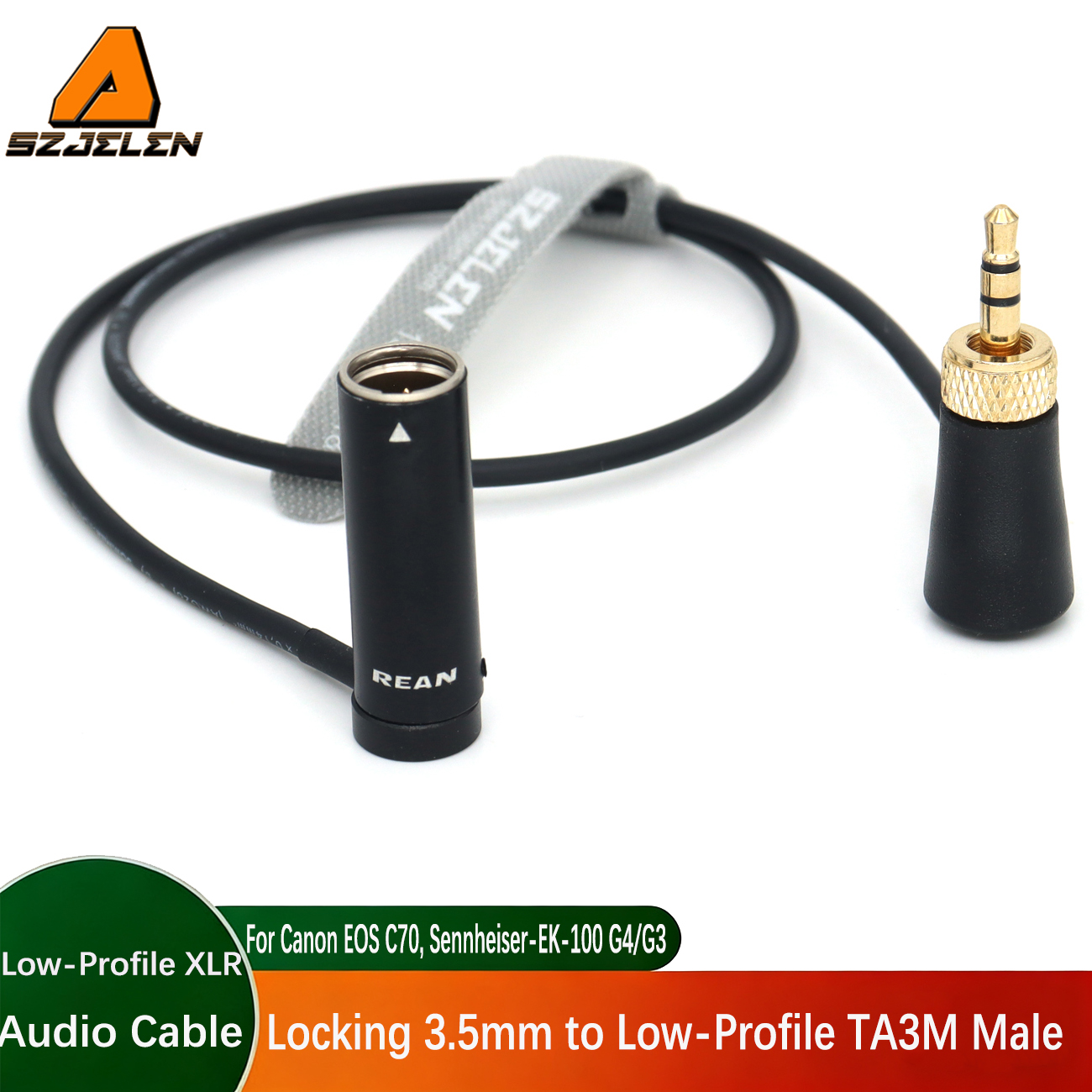 Audio Cable Low-Profile TA3M to Locking 3.5mm TRS for Canon EOS C70 from Deity BP-TRX Sennheiser-EK-100 G4/G3